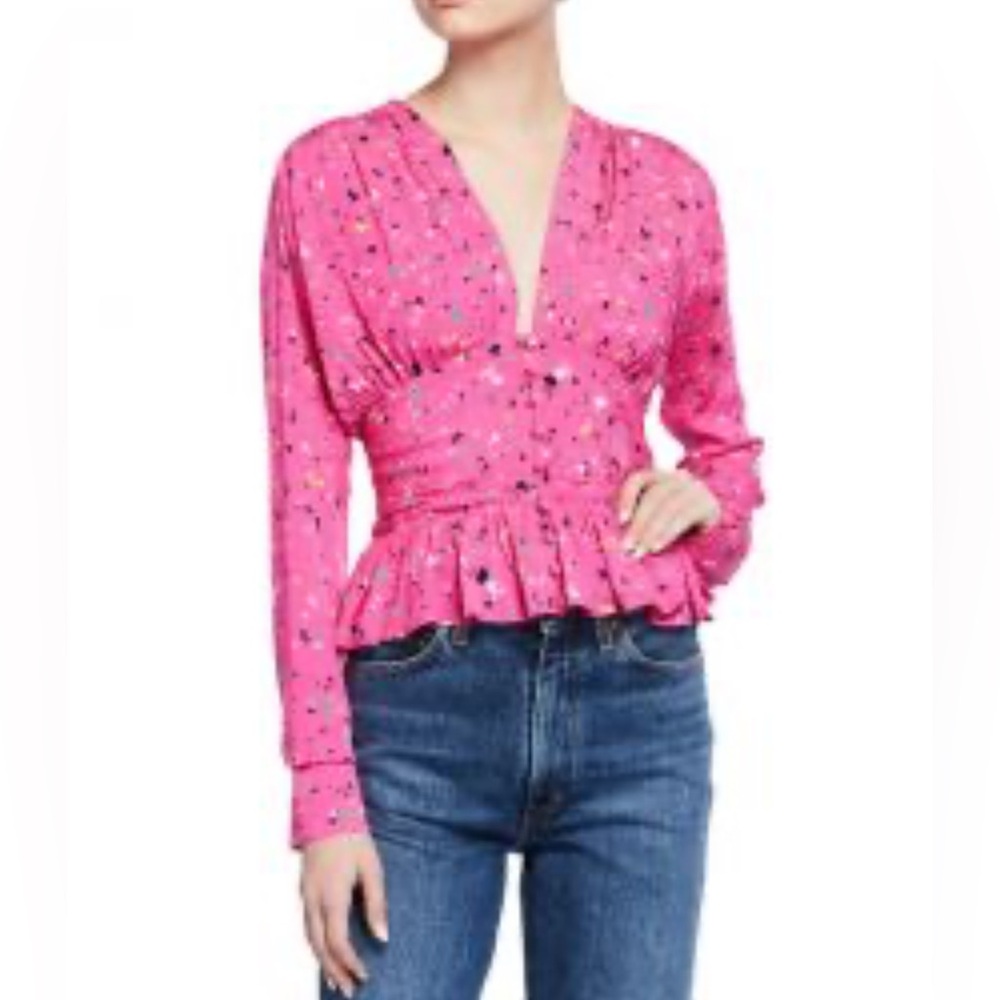 ROTATE BIRGER CHRISTENSEN
Tracy Paint Splash-print Blouse In Pink - Picture 5 of 13